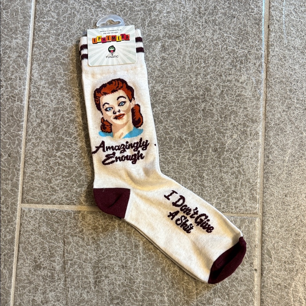 Cream and Brown Socks - Picture 1 of 2